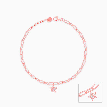 Rose Gold Star Charm Kids Anklet (1-5 years)