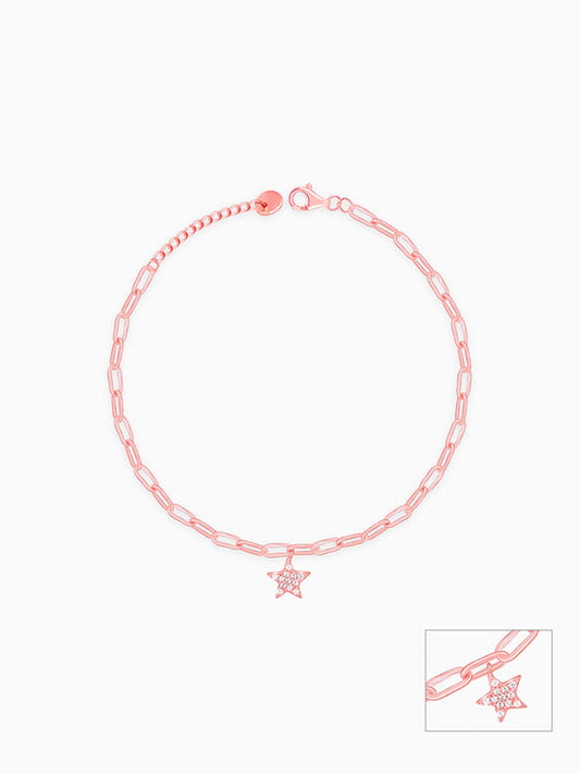 Rose Gold Star Charm Kids Anklet (1-5 years)