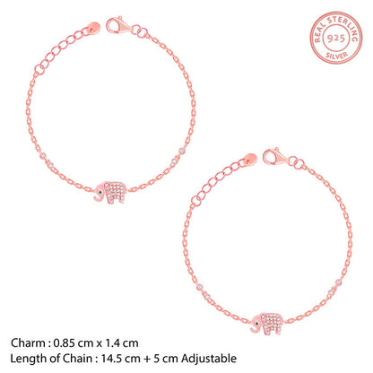Rose Gold Elephant Kids Anklet (1-5 years)