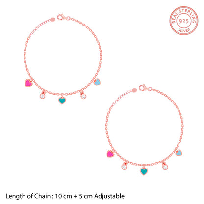 Rose Gold Lil’ Heartbeat Kids Anklet (0-1 Years)