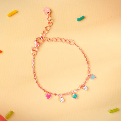 Rose Gold Lil’ Heartbeat Kids Anklet (0-1 Years)