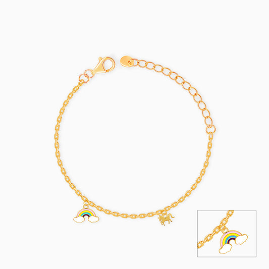 Golden Colourful Rainbow Kids Anklet