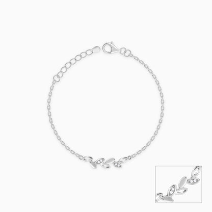 Silver Leafy Kids Anklet (1-5 years)