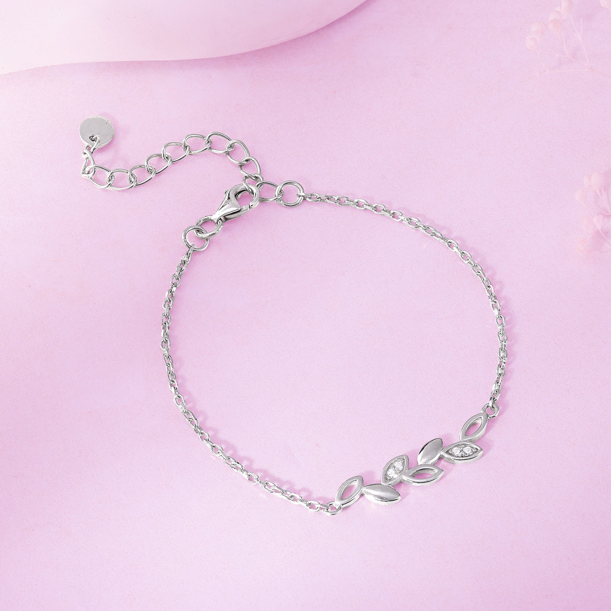 Silver Leafy Kids Anklet (1-5 years) - view 2