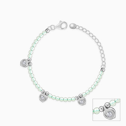 Silver Colour Beaded Kids Anklet (0-1 years)