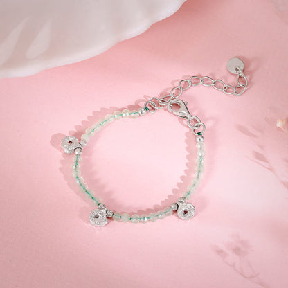 Silver Colour Beaded Kids Anklet (0-1 years)