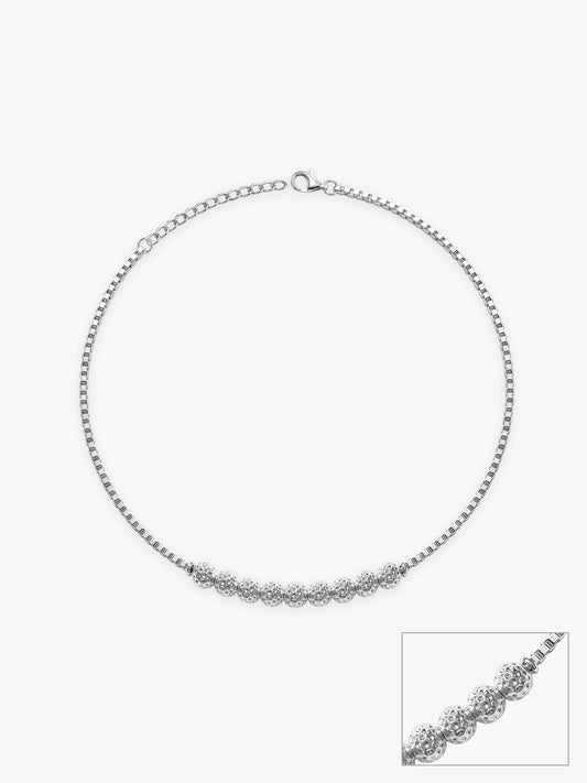 Silver Sparkling Bead Anklet