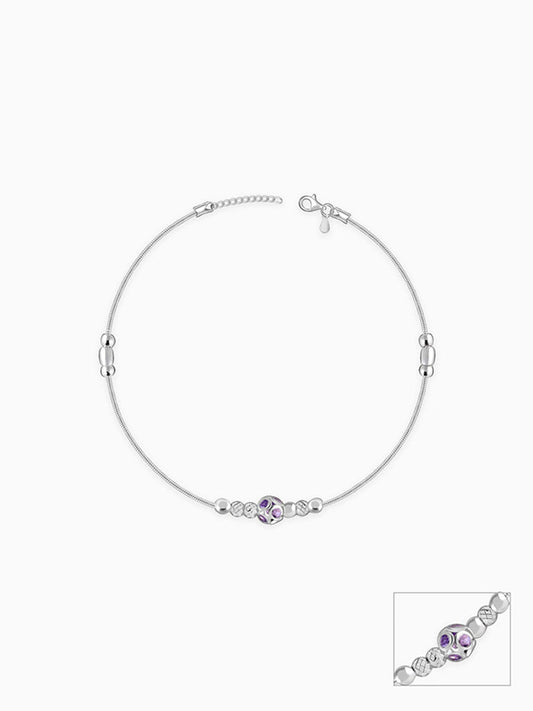 Silver Mystic Violet Anklet