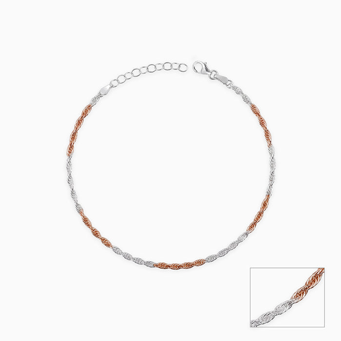 Dual Tone Chromatic Rope Anklet