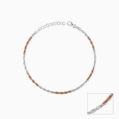 Dual Tone Chromatic Rope Anklet
