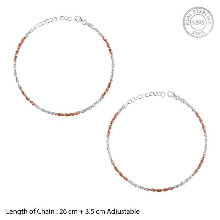 Dual Tone Chromatic Rope Anklet