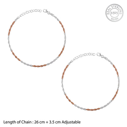 Dual Tone Chromatic Rope Anklet