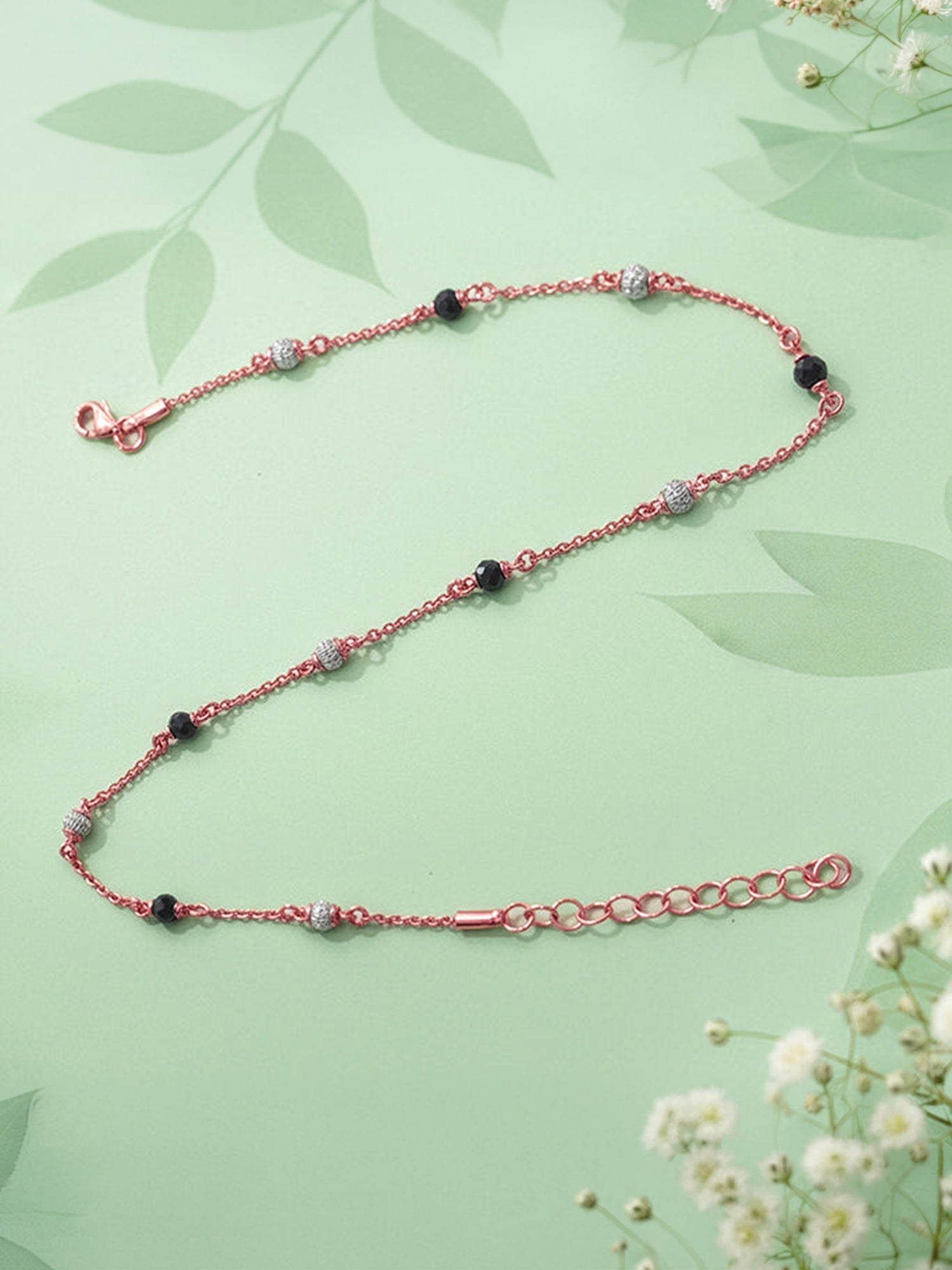 Dual Tone Midnight Dew Anklet