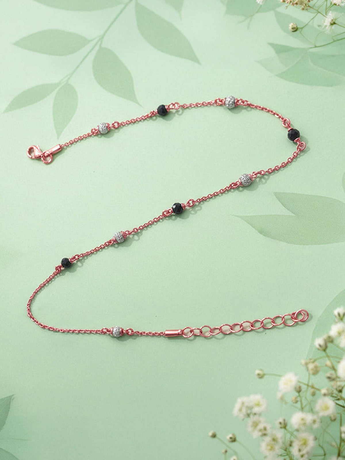 Dual Tone Midnight Dew Anklet
