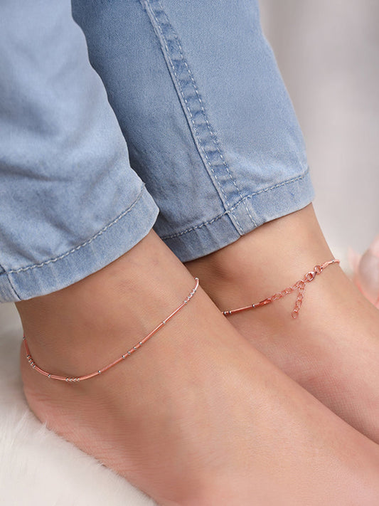 Dual Tone Dewdrop Anklet