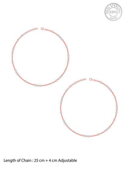 Dual Tone Dewdrop Anklet
