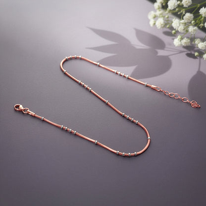 Dual Tone Dewdrop Anklet