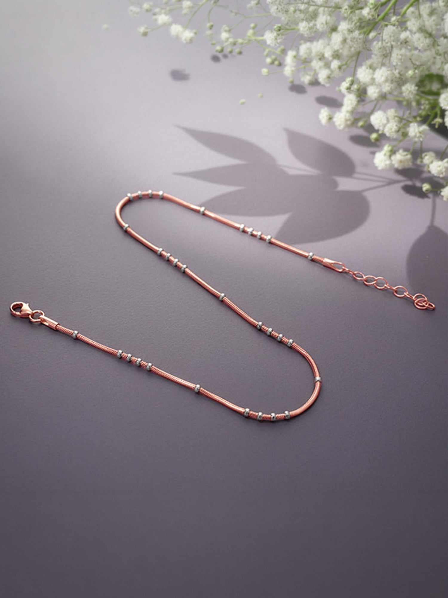 Dual Tone Dewdrop Anklet