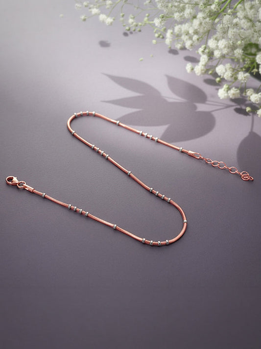 Dual Tone Dewdrop Anklet
