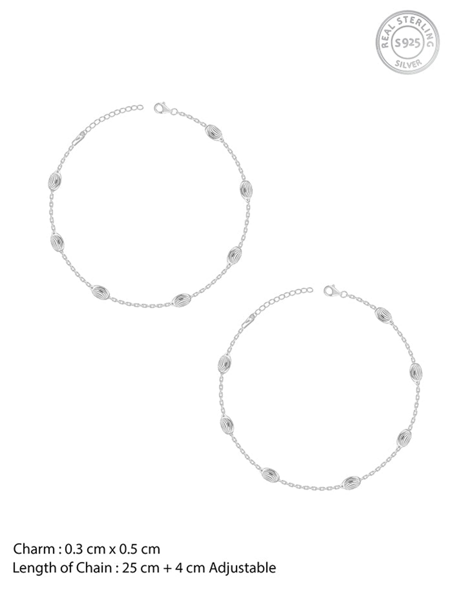 Silver Fashion Bead Anklet