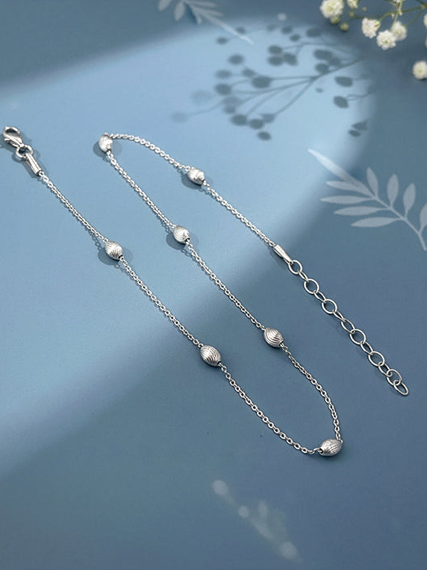 Silver Fashion Bead Anklet