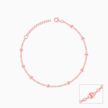 Rose Gold Moon Bead Anklet