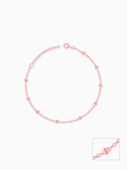 Rose Gold Moon Bead Anklet