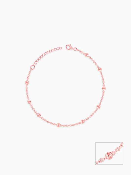 Rose Gold Moon Bead Anklet