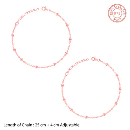 Rose Gold Moon Bead Anklet