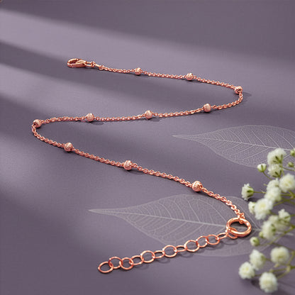 Rose Gold Moon Bead Anklet