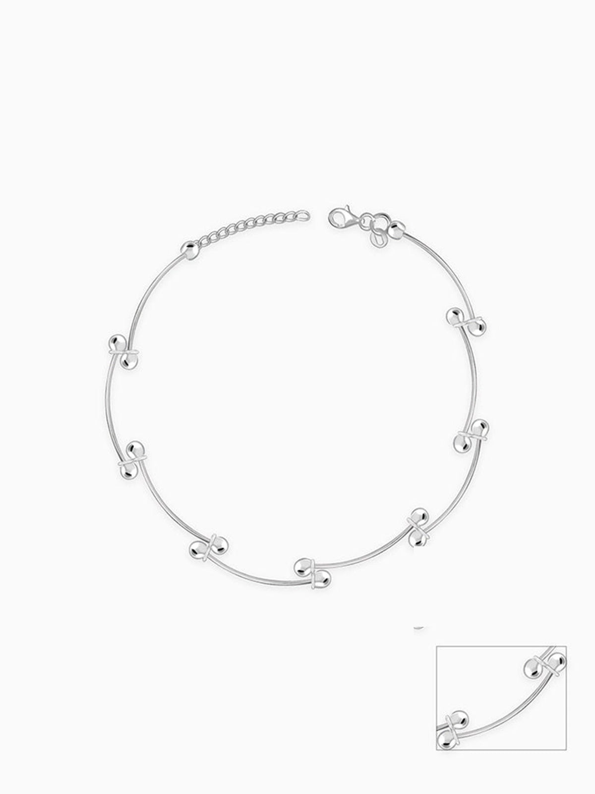 Silver Dot & Dusk Anklet