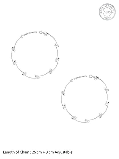 Silver Dot & Dusk Anklet