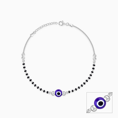 Silver Evil Eye Anklet