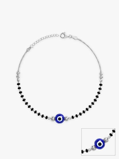 Silver Evil Eye Anklet