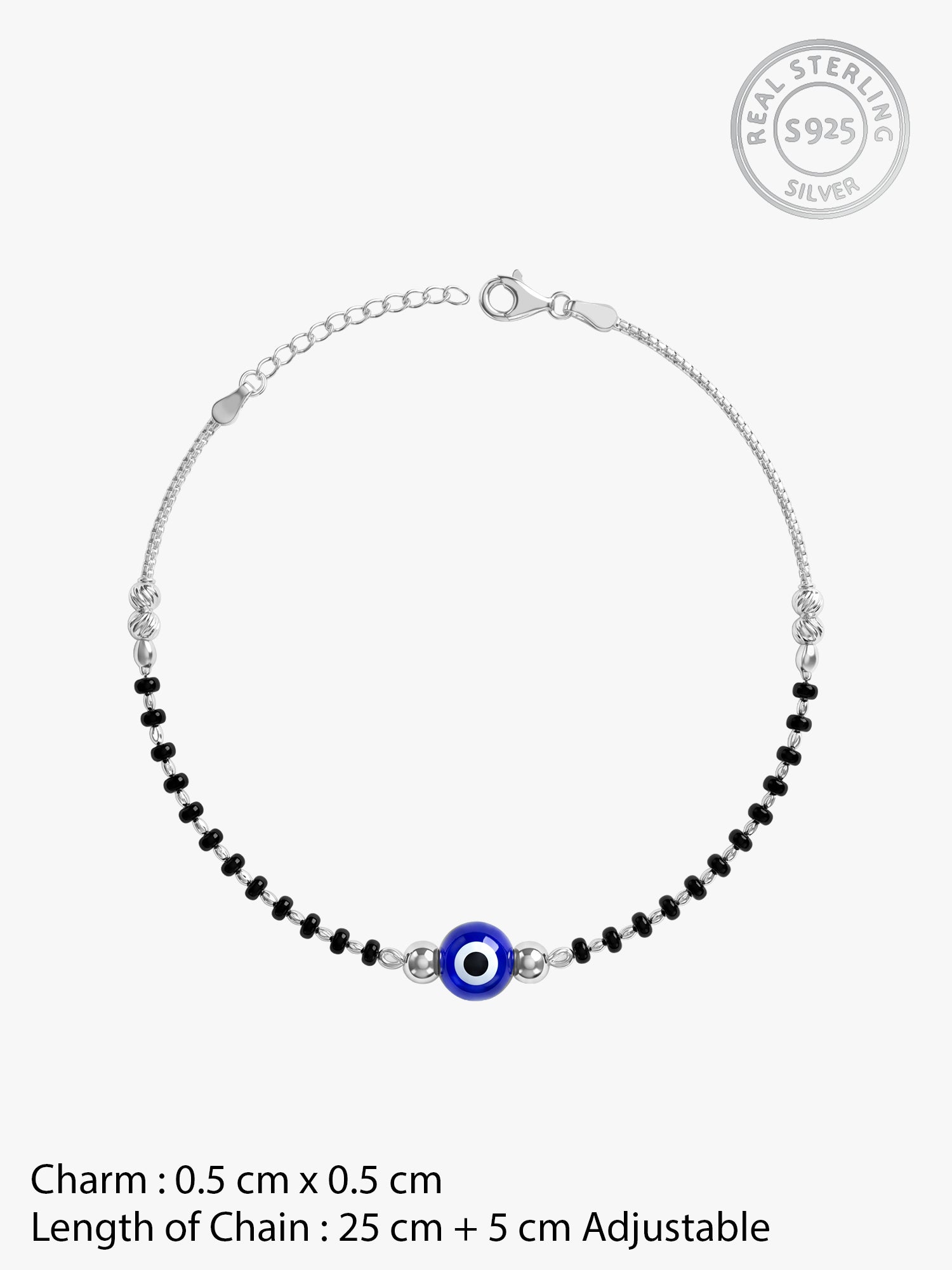 Silver Evil Eye Anklet