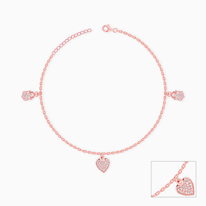 Rose Gold Hearty Anklet