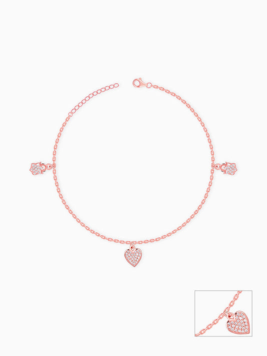 Rose Gold Hearty Anklet