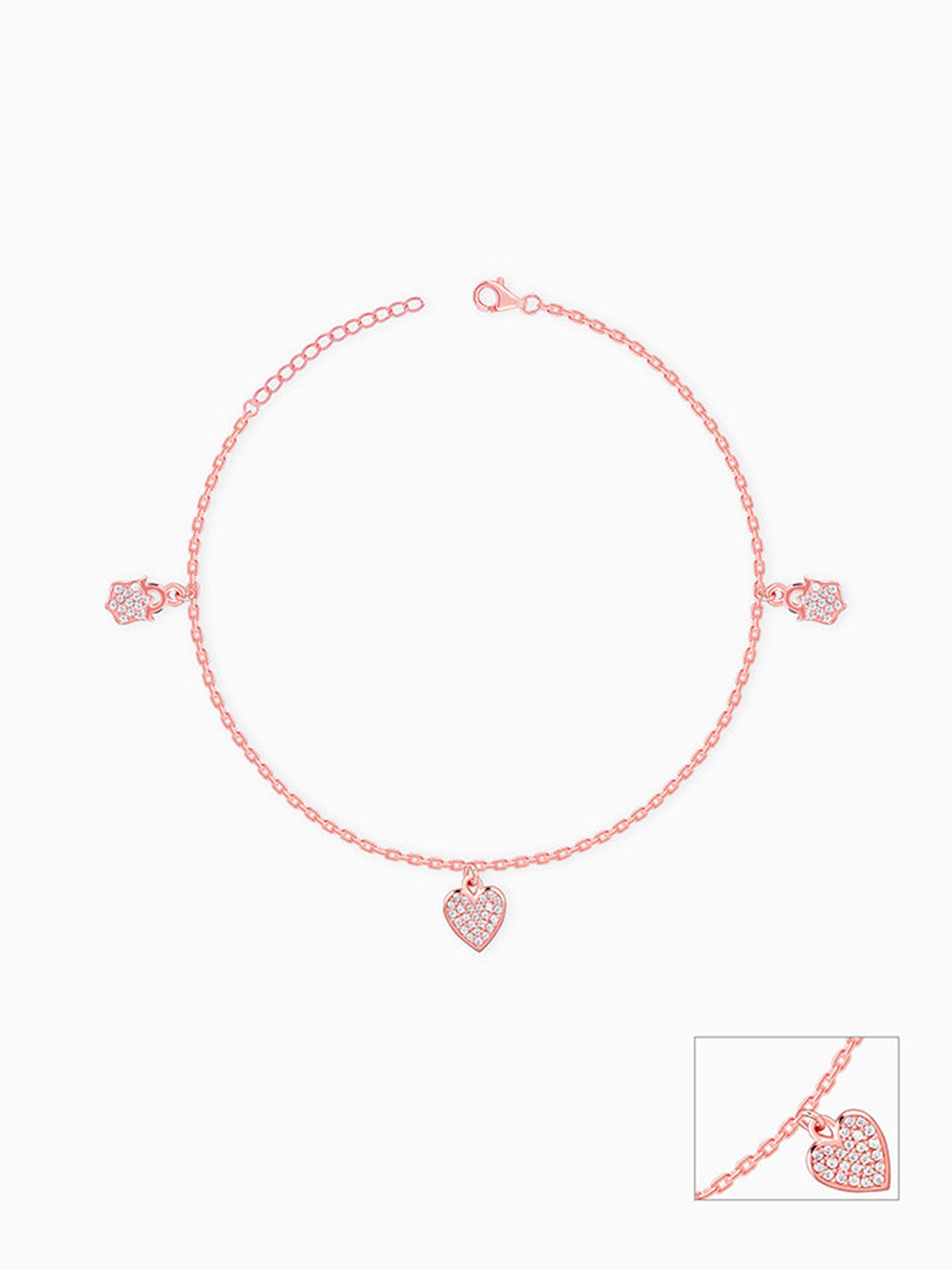Rose Gold Hearty Anklet