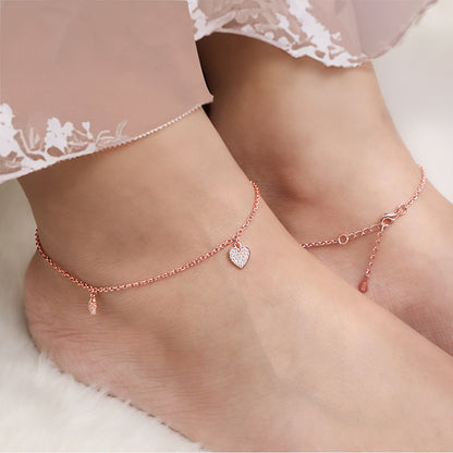 Rose Gold Hearty Anklet