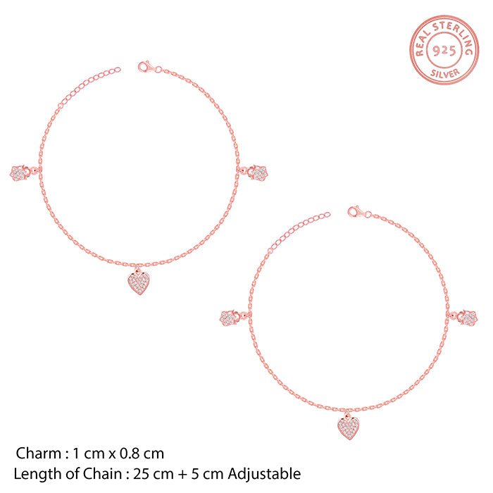 Rose Gold Hearty Anklet