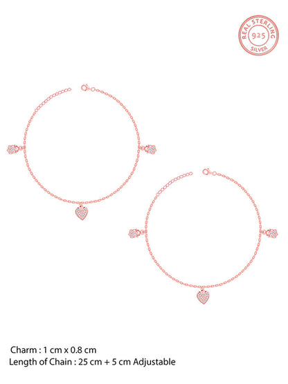 Rose Gold Hearty Anklet
