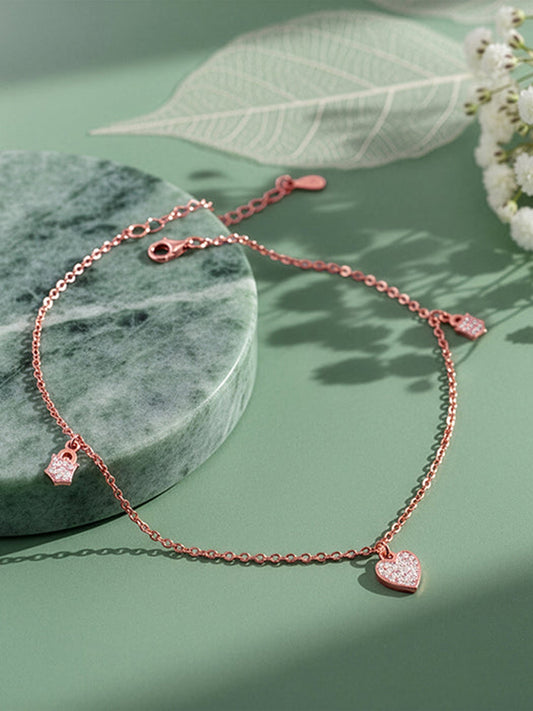 Rose Gold Hearty Anklet