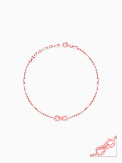 Rose Gold Infinity Glam Anklet
