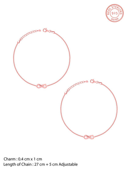 Rose Gold Infinity Glam Anklet