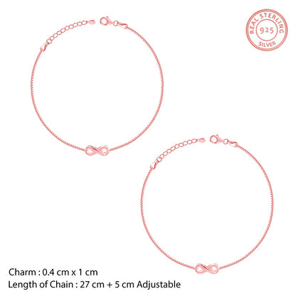Rose Gold Infinity Glam Anklet
