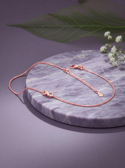 Rose Gold Infinity Glam Anklet