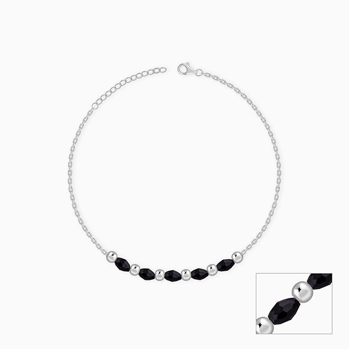 Silver Twilight Beads Anklet