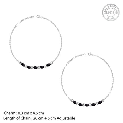 Silver Twilight Beads Anklet