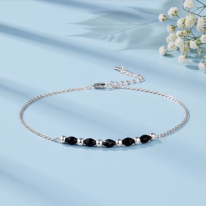 Silver Twilight Beads Anklet