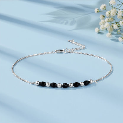 Silver Twilight Beads Anklet